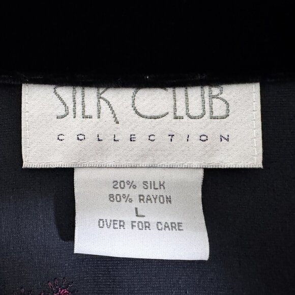 Silk Club Silk Floral Jacket & Coordinating Plisse Top Size L - Picture 7 of 8